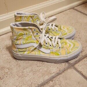 Vans Sk8-Hi Tops Tapered Swirl Lime Cream Men's 4.5 Women's 6